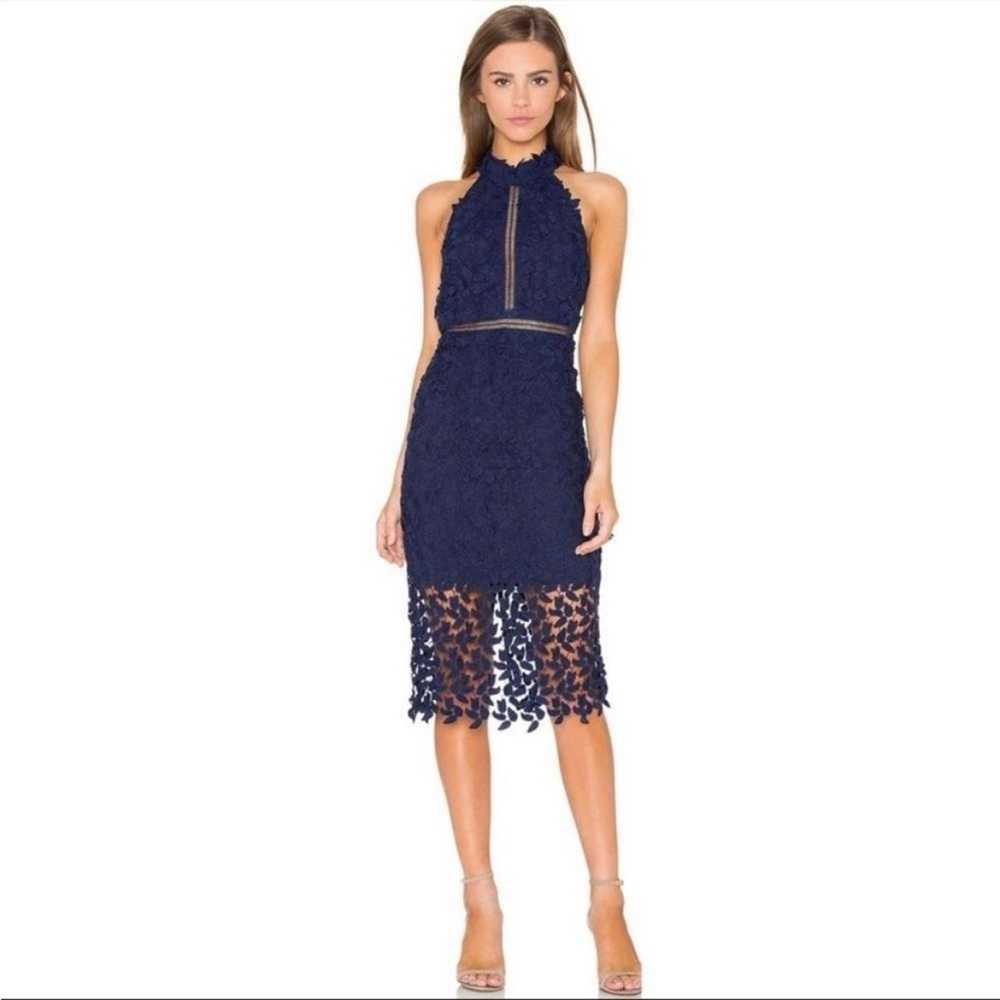 Gorgeous Navy Blue Bardot lace dress